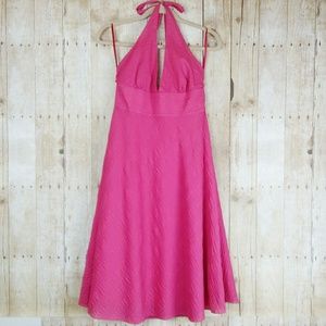 J.Crew Pink Open Back A-Line Halter Dress Size 12